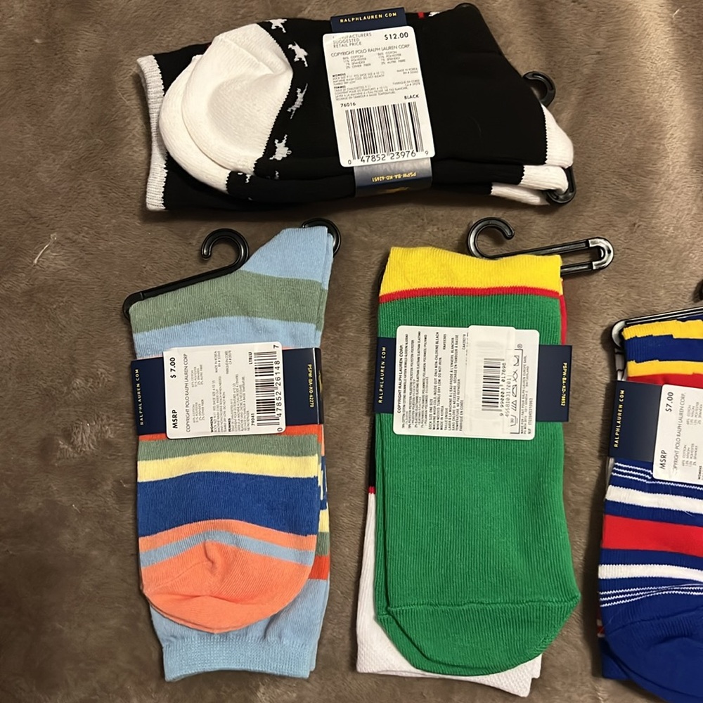 5 single packs Ralph Lauren  socks - Picture 4 of 4
